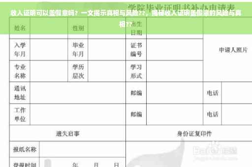 收入证明可以盖假章吗？一文揭示真相与风险??，揭秘收入证明盖假章的风险与真相??
