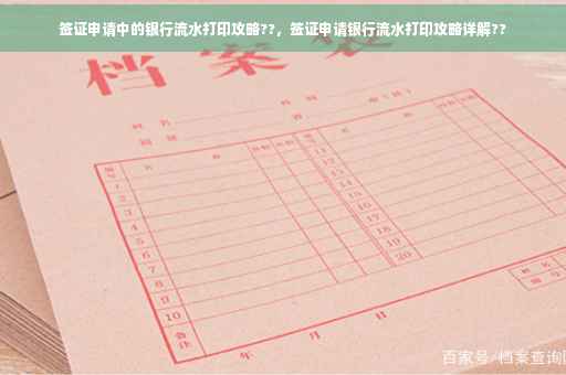 签证申请中的银行流水打印攻略??，签证申请银行流水打印攻略详解??