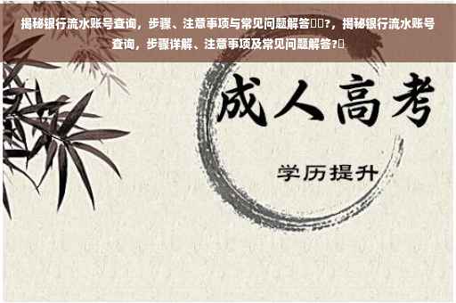 揭秘银行流水账号查询，步骤、注意事项与常见问题解答⚡️?，揭秘银行流水账号查询，步骤详解、注意事项及常见问题解答?✨