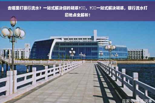 去哪里打银行流水？一站式解决你的疑惑?⚡️，?⚡️一站式解决疑惑，银行流水打印地点全解析！