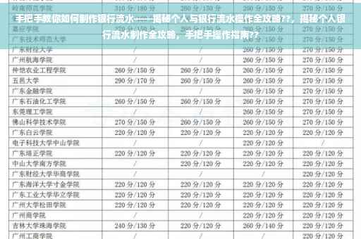 手把手教你如何制作银行流水——揭秘个人与银行流水操作全攻略??，揭秘个人银行流水制作全攻略，手把手操作指南??
