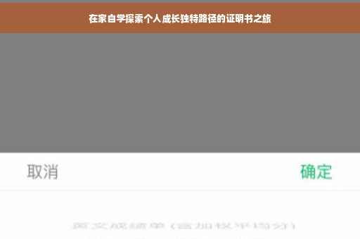在家自学探索个人成长独特路径的证明书之旅