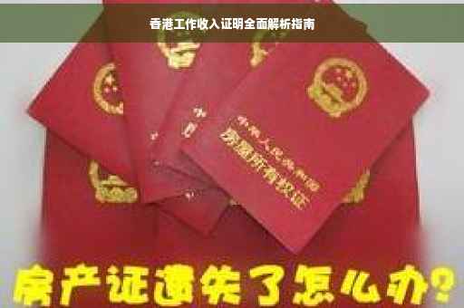香港工作收入证明全面解析指南