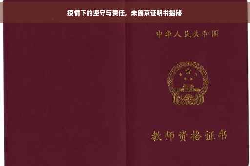 疫情下的坚守与责任，未离京证明书揭秘
