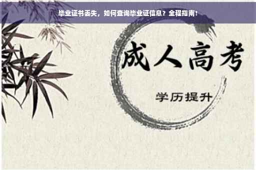 毕业证书丢失，如何查询毕业证信息？全程指南！