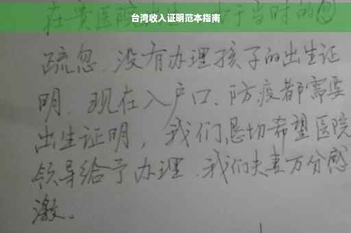 台湾收入证明范本指南