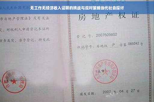 无工作无经济收入证明的挑战与应对策略当代社会探讨