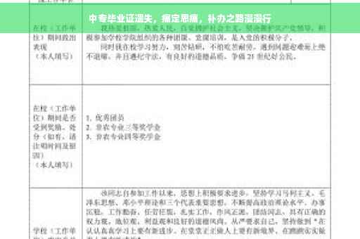 中专毕业证遗失，痛定思痛，补办之路漫漫行
