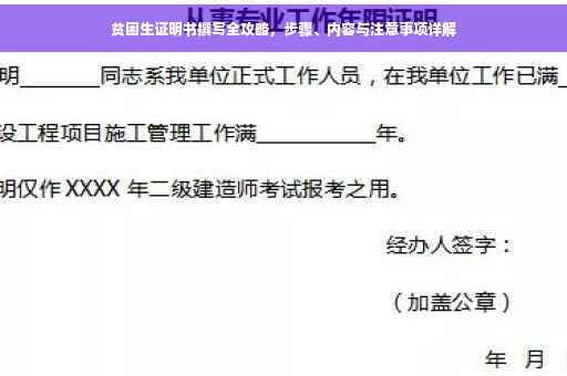 贫困生证明书撰写全攻略，步骤、内容与注意事项详解