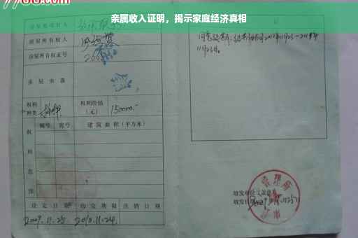 亲属收入证明，揭示家庭经济真相
