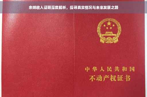 余姚收入证明深度解析，探寻真实情况与未来发展之路