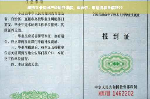 建档立卡贫困户证明书详解，重要性、申请流程全解析??