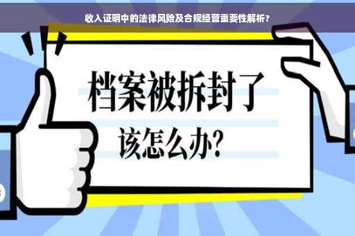 收入证明中的法律风险及合规经营重要性解析?