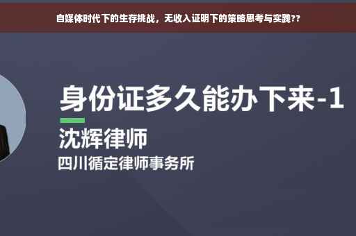 自媒体时代下的生存挑战，无收入证明下的策略思考与实践??