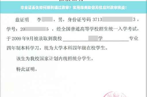 毕业证丢失如何顺利通过政审？实用指南助你无忧应对政审挑战！