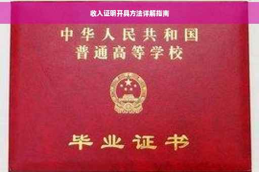 收入证明开具方法详解指南
