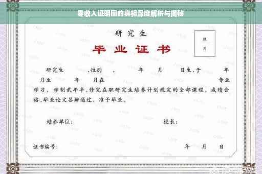 零收入证明图的真相深度解析与揭秘