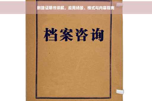 删除证明书详解，应用场景、格式与内容指南