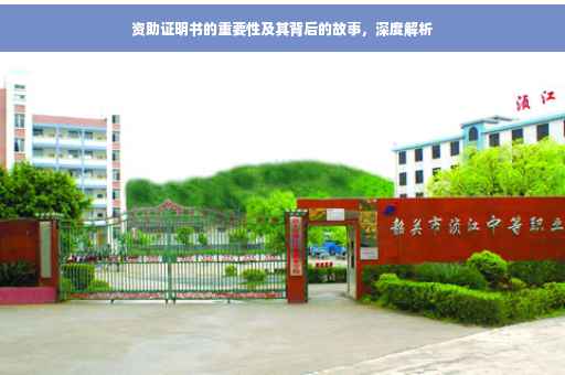 资助证明书的重要性及其背后的故事，深度解析