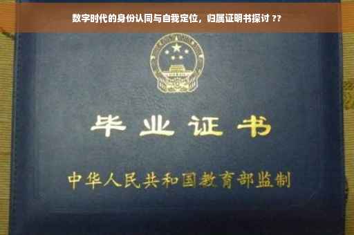 数字时代的身份认同与自我定位，归属证明书探讨 ??
