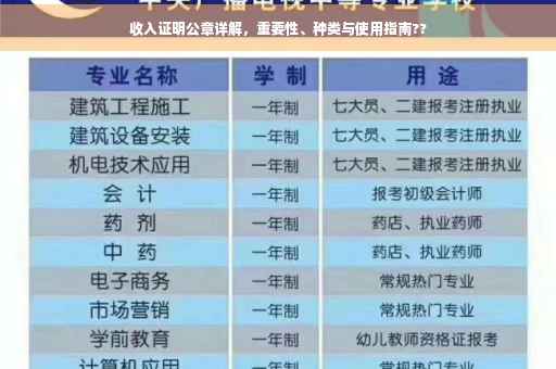 收入证明公章详解，重要性、种类与使用指南??