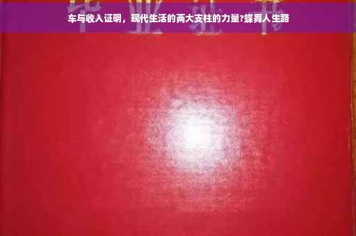 车与收入证明，现代生活的两大支柱的力量?蝶舞人生路