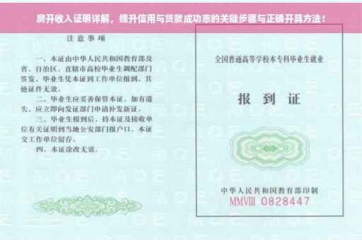 房开收入证明详解，提升信用与贷款成功率的关键步骤与正确开具方法！