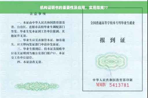 机构证明书的重要性及应用，实用指南??