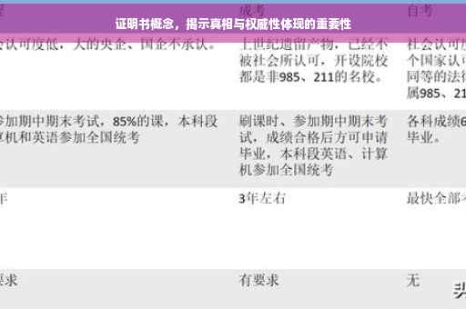 证明书概念，揭示真相与权威性体现的重要性