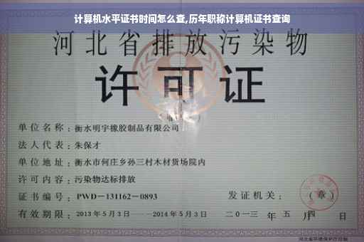 计算机水平证书时间怎么查,历年职称计算机证书查询