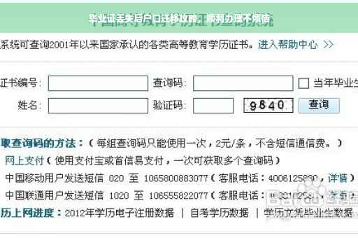 毕业证丢失后户口迁移攻略，顺利办理不烦恼