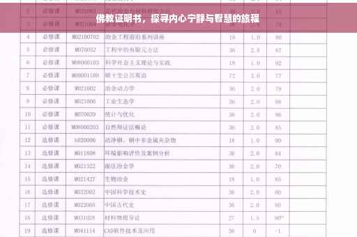 佛教证明书，探寻内心宁静与智慧的旅程