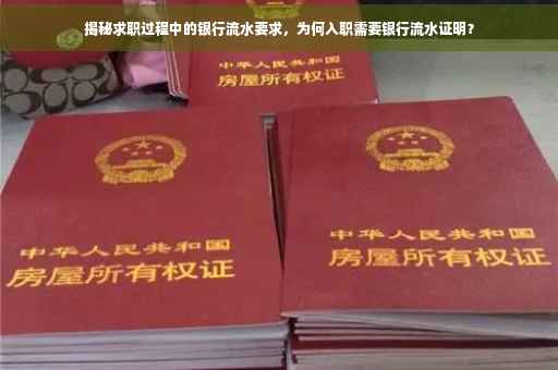 揭秘求职过程中的银行流水要求，为何入职需要银行流水证明？