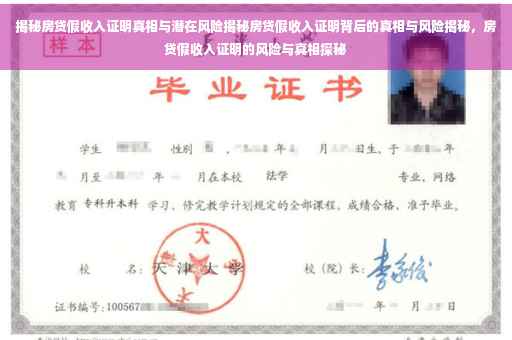 揭秘房贷假收入证明真相与潜在风险揭秘房贷假收入证明背后的真相与风险揭秘，房贷假收入证明的风险与真相探秘