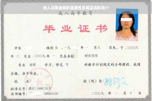 收入证明金额的重要性及其深远影响??