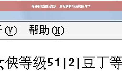 揭秘有效银行流水,真相解析与深度探讨?? 揭秘有效银行流水,真相解析与深度探讨??