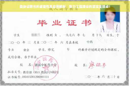 垫块证明书的重要性及应用解析，助力工程建设的坚实支撑点！