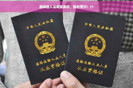 揭秘收入证明章真相，假的警示！??