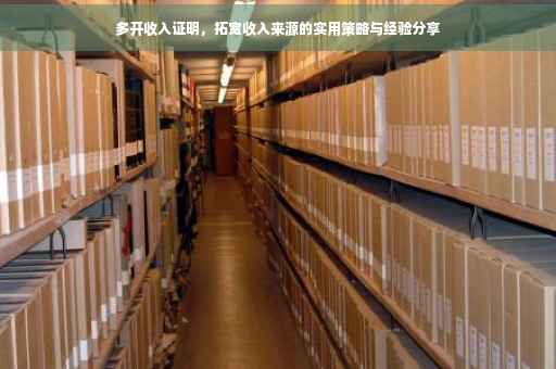 多开收入证明，拓宽收入来源的实用策略与经验分享