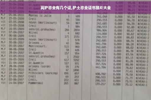 高护毕业有几个证,护土毕业证书图片大全