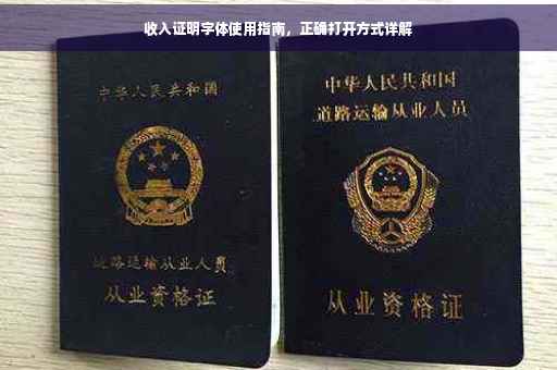 收入证明字体使用指南，正确打开方式详解