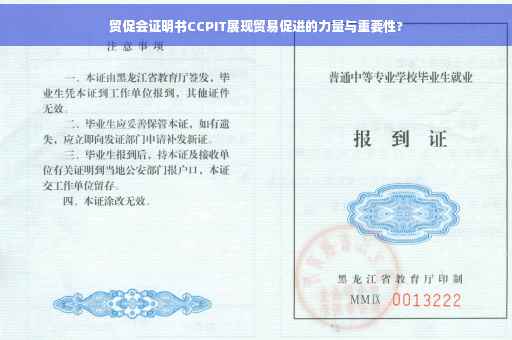 贸促会证明书CCPIT展现贸易促进的力量与重要性?