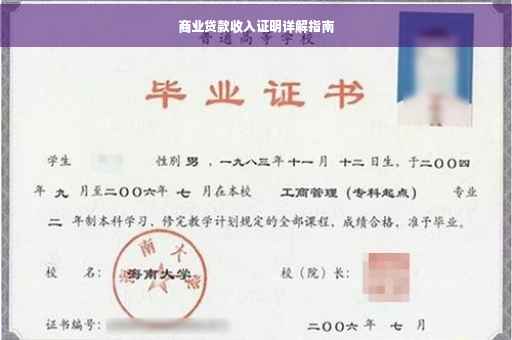 商业贷款收入证明详解指南