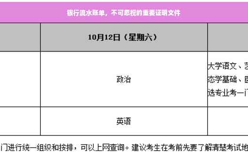 银行流水账单，不可忽视的重要证明文件