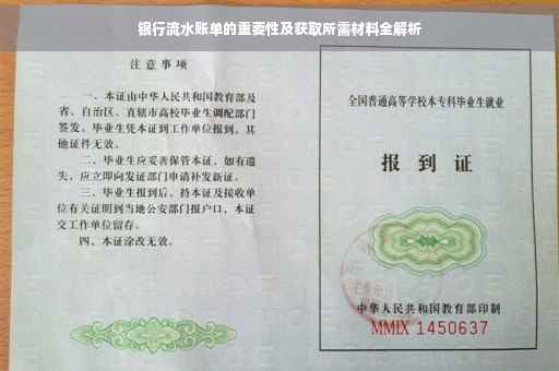 银行流水账单的重要性及获取所需材料全解析 银行流水账单的重要性及获取所需材料全解析