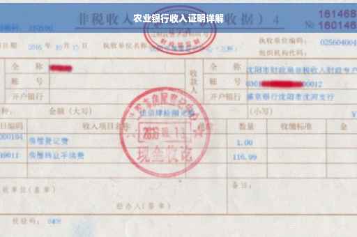 农业银行收入证明详解