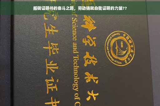 搬砖证明书的奋斗之路，劳动铸就自我证明的力量??
