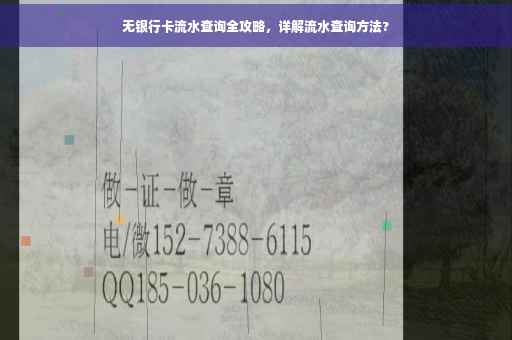 无银行卡流水查询全攻略，详解流水查询方法?