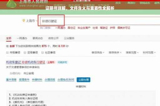 证明书详解，文件含义与重要性全解析