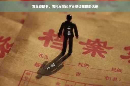 农里证明书，农村发展的历史见证与详细记录